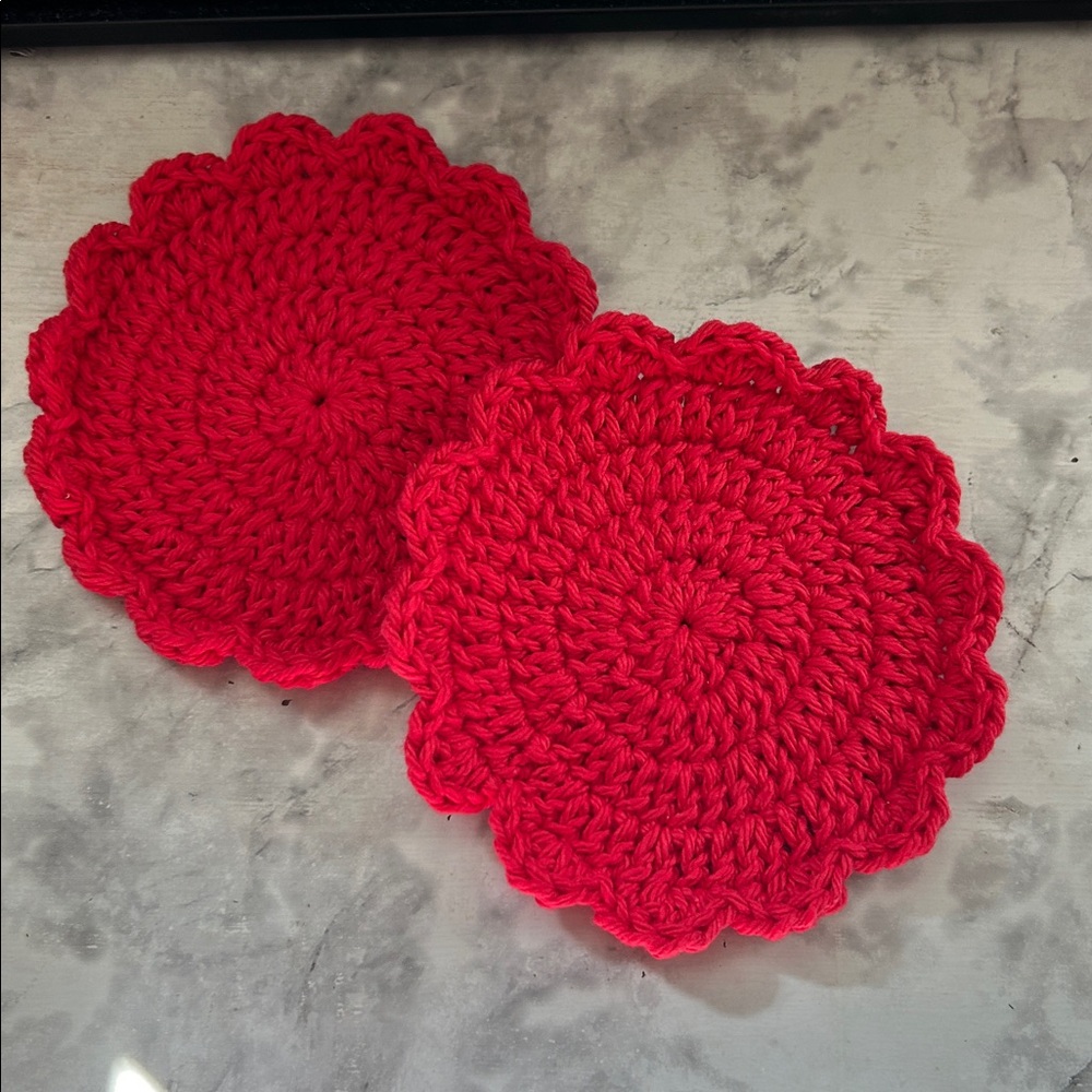 2 Handmade Crochet Coasters - Picture 7 of 8